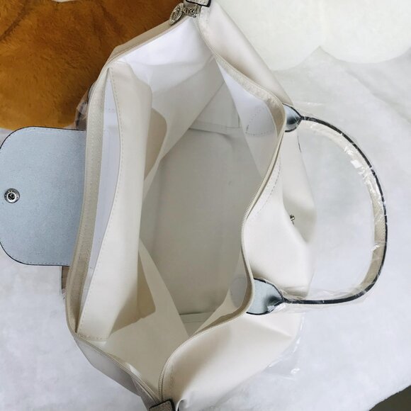 NWT Longchamp Le Pliage Original Large Shoulder Nylon Bag Tote IN OFF WHITE - Picture 8 of 14